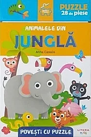 Animalele din jungla. Povesti cu puzzle