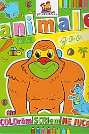 Animale de la zoo. Carte de colorat
