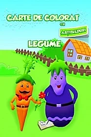 Carte de colorat cu abtibilduri - Legume