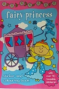 Carte de colorat cu stickere Fairy Princess