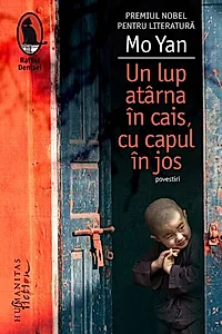 Un lup atârnă în cais, cu capul în jos