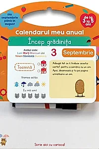 Calendarul meu anual. Încep grădinița de la 3 la 5 ani