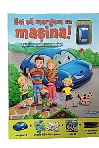 Puzzle Track. Hai să mergem cu mașina! (carte + puzzle magnetic + creioane colorate)
