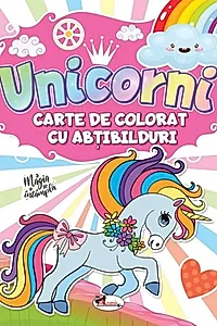 Unicorni. Carte de colorat cu abțibilduri