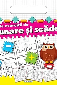 Bloc cu abțibilduri - Primele exerciții de adunare și scădere