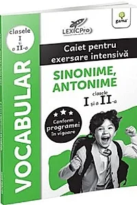 Vocabular - Sinonime, Antonime. Caiet pentru exersare intensivă. Clasele I și a II-a