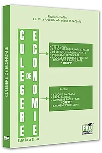 Culegere de economie pentru admiterea la Facultatea de Drept