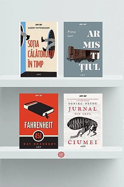 Pachet Cărți Cult ( Soţia călătorului în timp, Armistițiul, Fahrenheit 451, Jurnal din Anul Ciumei)