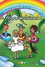 Coloreaza si creeaza o poveste despre panselute si un greieras! Carte de colorat