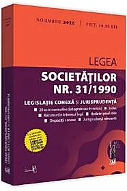 Legea societatilor nr. 31/1990, legislatie conexa si jurisprudenta: Noiembrie 2020