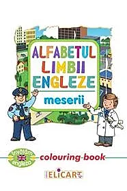 Alfabetul limbii engleze. Meserii. Colouring book