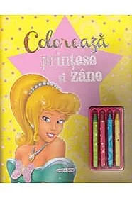 Coloreaza printese si zane(+4 creioane)