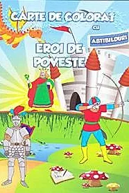Carte de colorat cu abtibilduri - Eroi de poveste