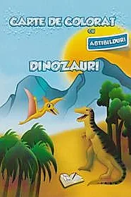 Carte de colorat cu abtibilduri - Dinozauri