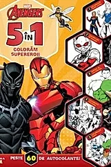 Disney. Marvel. Avengers. 5 in 1. Coloram supereroii. Peste 60 de autocolante!