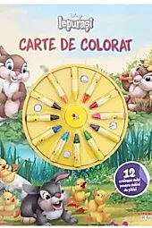 Disney. Iepurasi. Carte de colorat. 12 creioane mici pentru maini de pitici