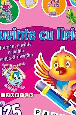 Cuvinte cu lipici (1). Formam cuvinte, coloram, engleza invatam