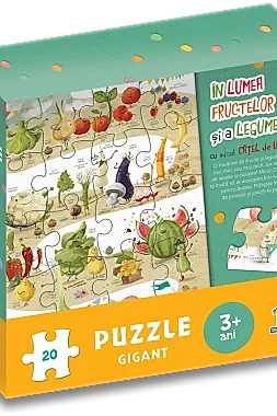 In lumea fructelor si a legumelor cu micul catel de usturoi - Puzzle gigant