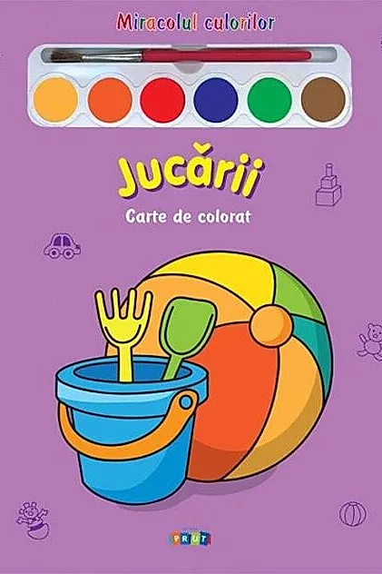 Miracolul culorilor. Jucării (carte de colorat + acuarelă + pensulă)