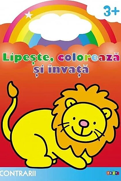 Lipește, colorează și învață. Contrarii. Leul