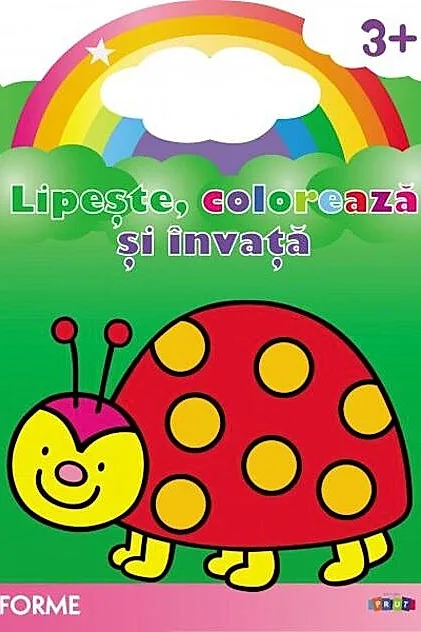 Lipește, colorează și învață. Forme. Buburuza