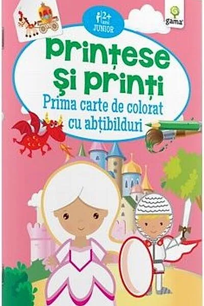 Prima carte de colorat cu abțibilduri. Prințese și prinți (2-5 ani)