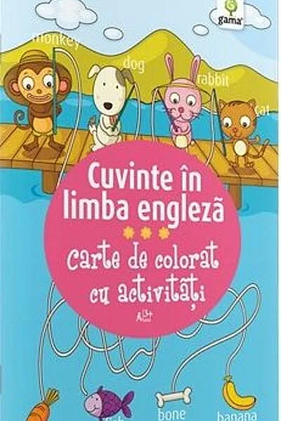 Carte de colorat cu activități. Cuvinte în limba engleză (3-5 ani)