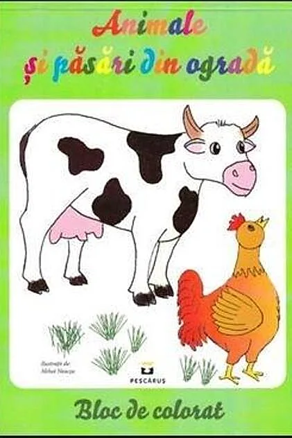 Animale şi păsări din ogradă - Bloc de colorat