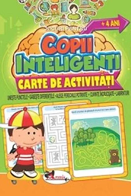 Jocuri pentru copii inteligenți, +4 ani. Carte de activități