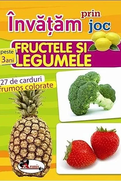Învățam prin joc fructele și legumele. Cărți de joc educative (+3 ani)