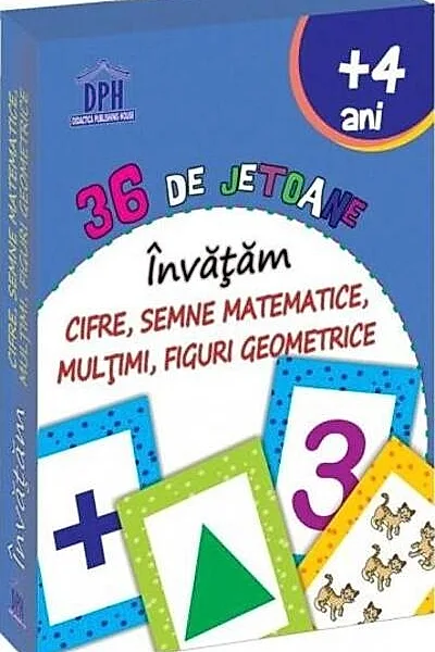 Învățăm cifre, semne matematice, mulțimi, figuri geometrice - 36 de jetoane