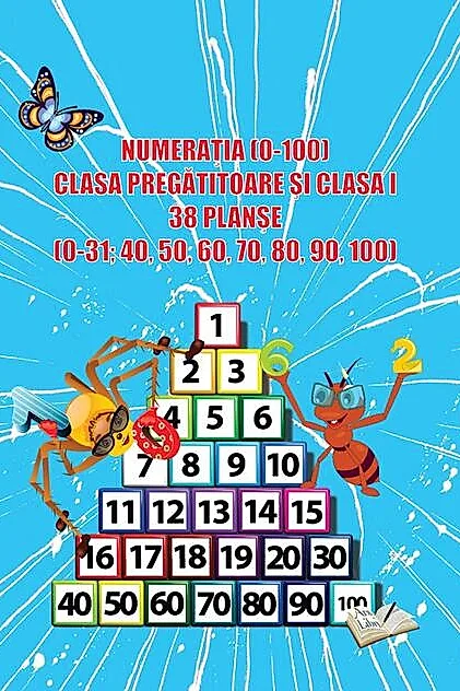 Numerația (0-100), Clasa pregătitoare și clasa I - 38 planșe