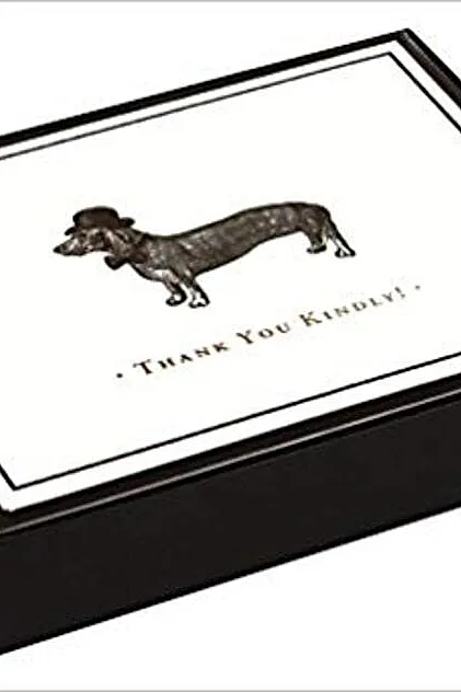 Vintage Prints Dapper Dachshund Luxe Thank You Notes