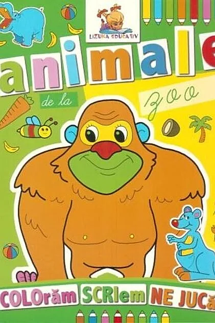 Animale de la zoo. Carte de colorat