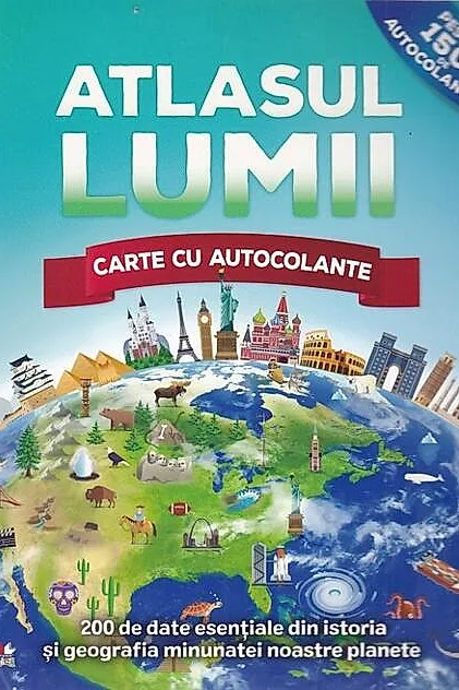 Atlasul lumii. Carte cu autocolante