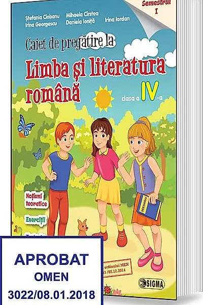 Caiet de pregătire la Limba și literatura română. Clasa a IV-a, semestrul 1