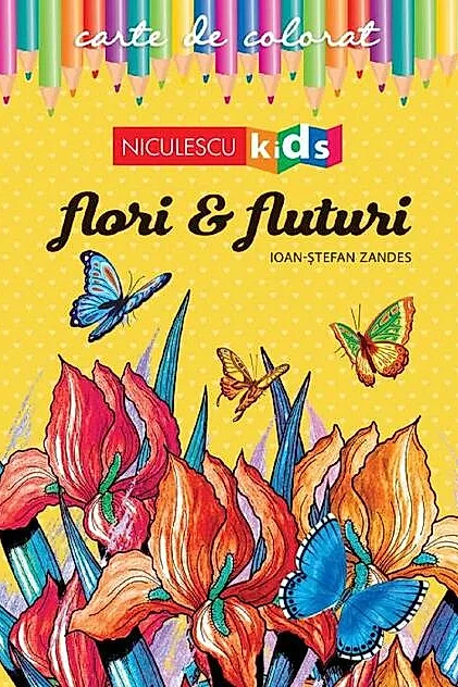 Carte de colorat Flori & Fluturi