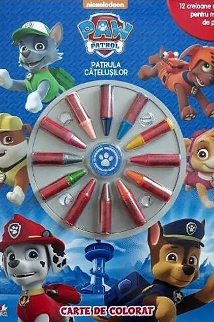 Paw Patrol. Patrula cățelușilor. Carte de colorat + 12 creioane cerate