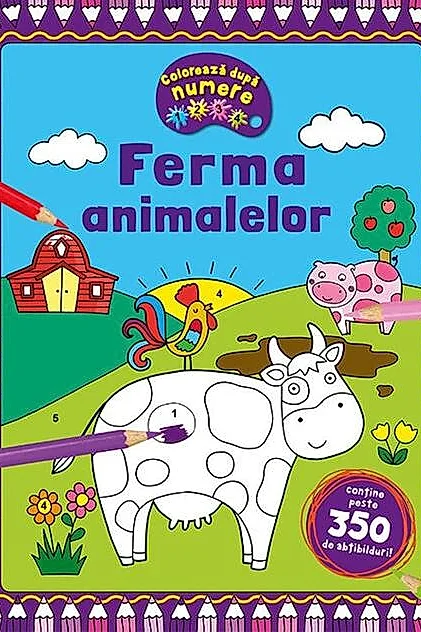 Coloreaza dupa numere. Ferma animalelor