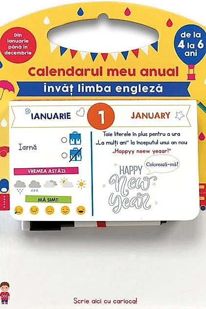 Calendarul meu anual. Învăț limba engleză de la 4 la 6 ani