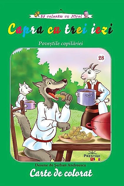 Capra cu trei iezi. Carte de colorat
