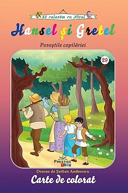 Hansel și Gretel. Carte de colorat