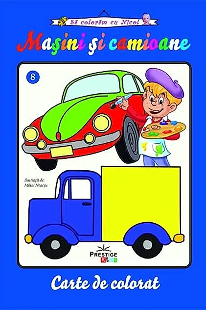 Mașini și camioane. Carte de colorat