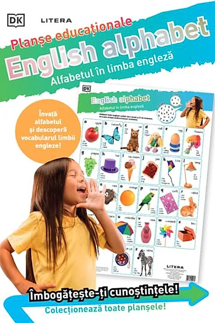 English Alphabet. Alfabetul în limba engleză. Planșe educaționale