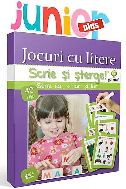Jocuri cu litere. Scrie și șterge! Junior plus (5+ ani)