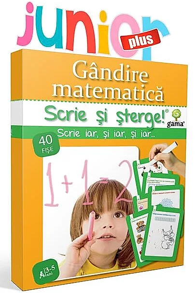 Gândire matematică. Scrie și șterge! Junior plus (3-5 ani)