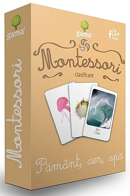 Pământ, aer, apă. Cărţi de joc Montessori