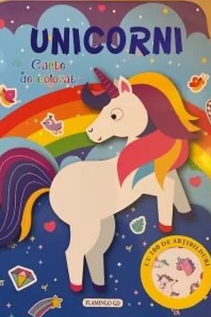 Unicorni. Carte de colorat cu 100 de abțibilduri