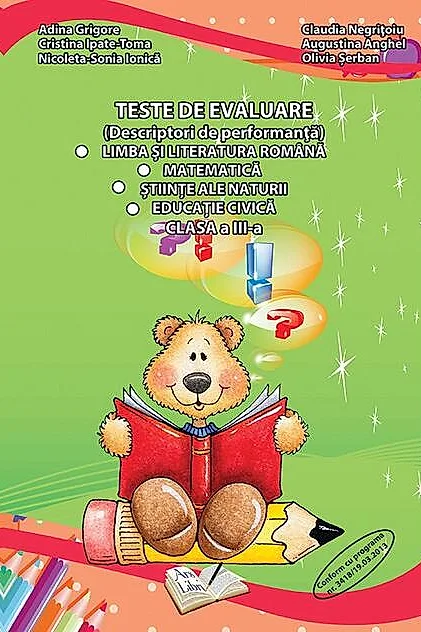 Teste de evaluare, Clasa III (descriptori de performanță) - Limba și literatura română, Matematică, Științele ale naturii, Educație civică
