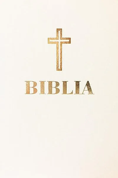 Biblia centenar (albă mare, aurie, piele ecologică)